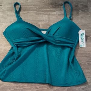 Freshwater Teal Molded Cup Twist Tankini Size XXL